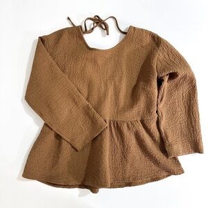 Madewell Peplum Open-Back Top in Rust/brown - Size Small